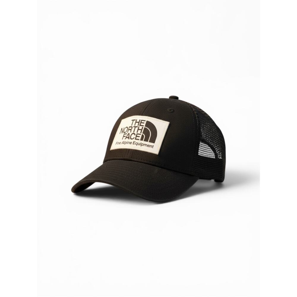 The North Face Black Mesh Trucker Snapback Hat Cap Medium M